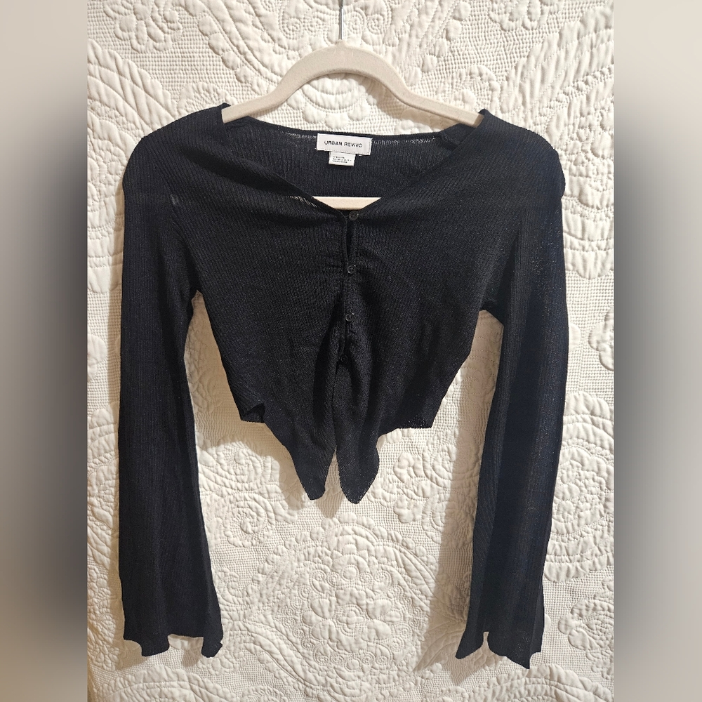 Flowy Black Button-Up Cardigan ASOS